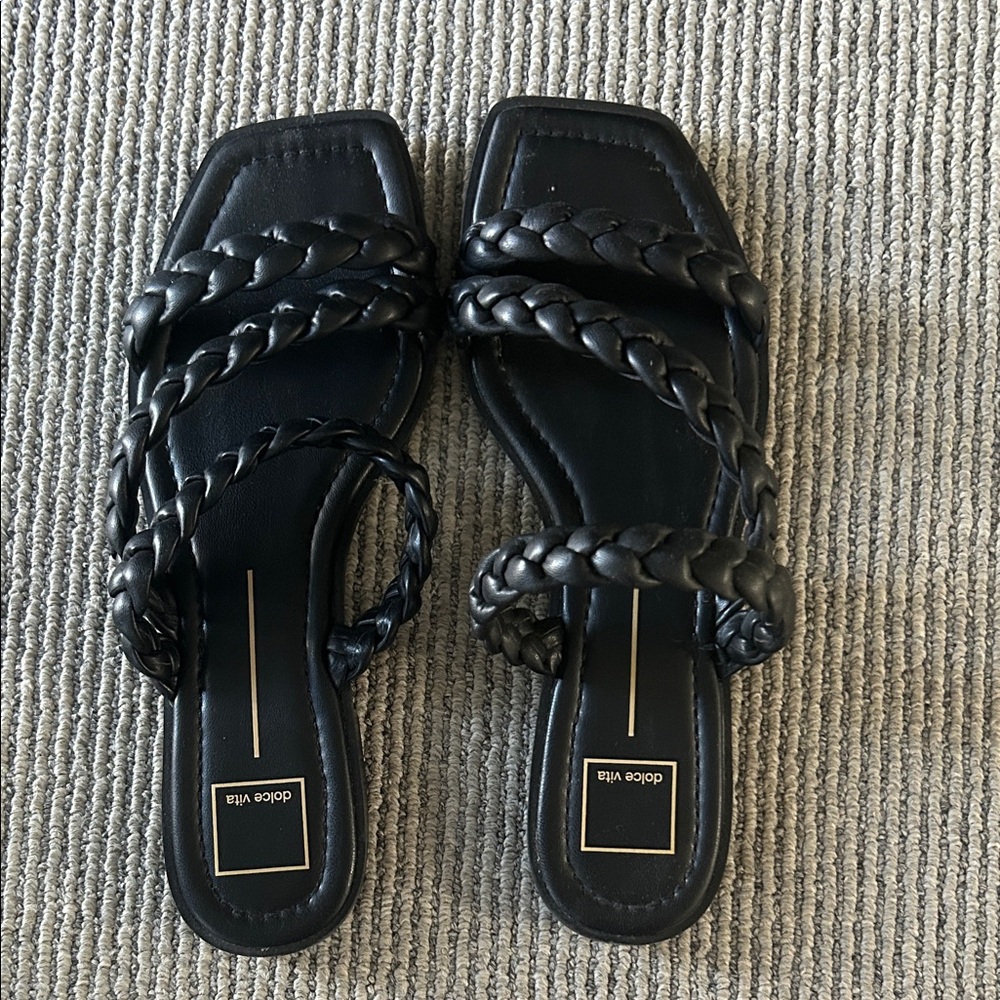 Dolce Vita Black Braided Sandals